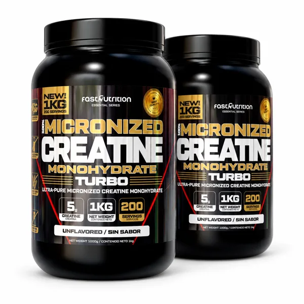 2 tarros de Creatina Monohidratada Micronizada Turbo 1kg